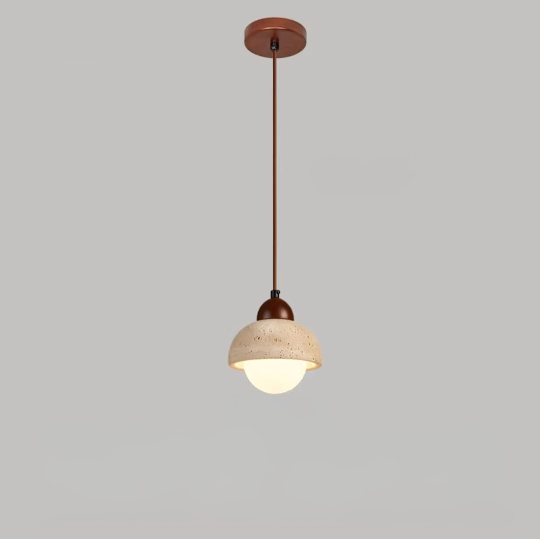 Natural stone marble round pendant