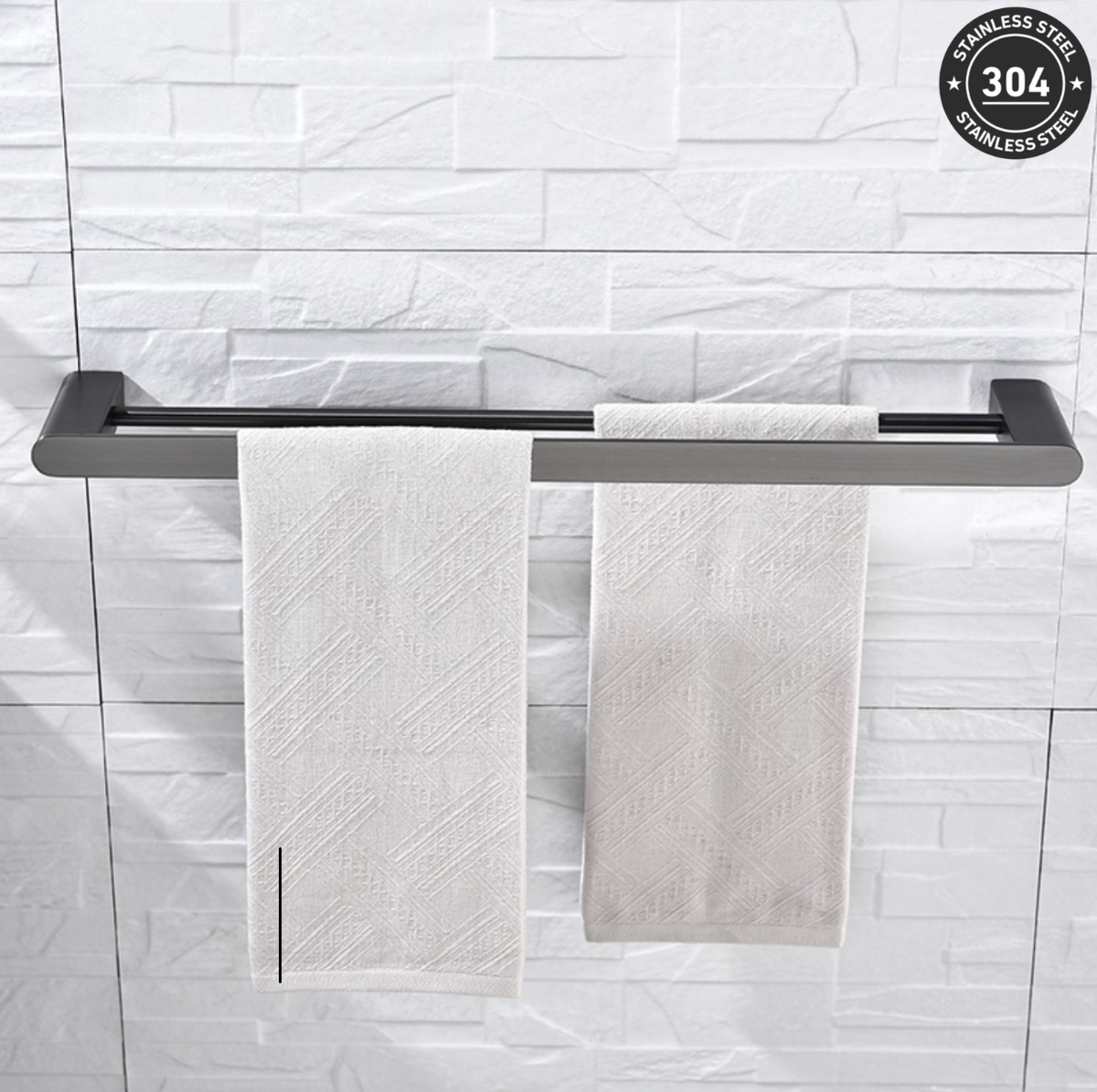 Stainless Steel Double Towel Rail (TS-5902 TT/BK/CH/GD)