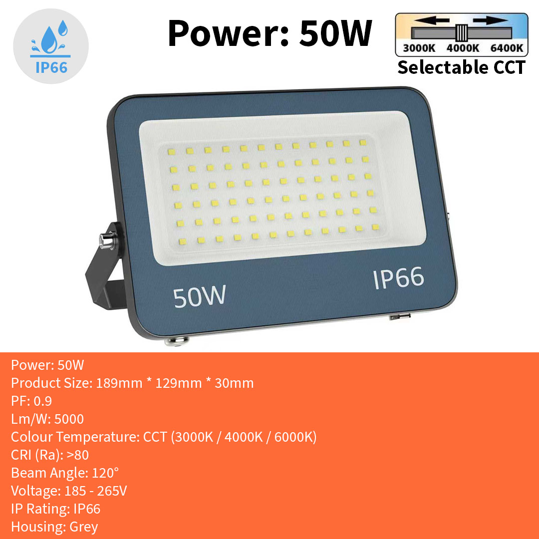 IP66 CCT Floodlight 10W / 20W / 30W / 50W