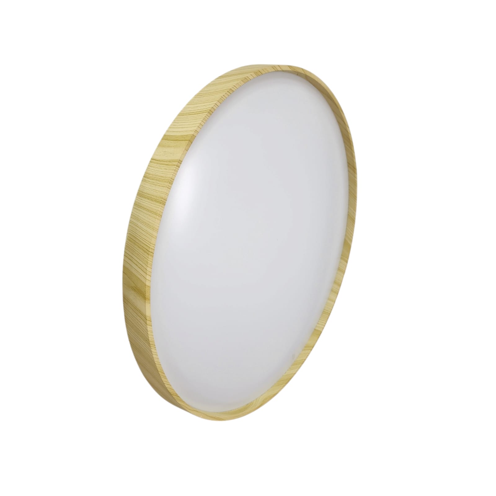 Modern Round Wooden Ceiling Light (Light Wood)