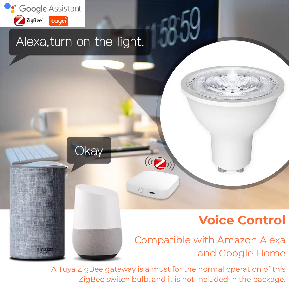 LED Zigbee App Control Smart Light Gu10 Bulb