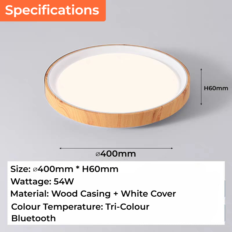 Nordic Wood Ceiling Light (C/1963 - WH/WD)