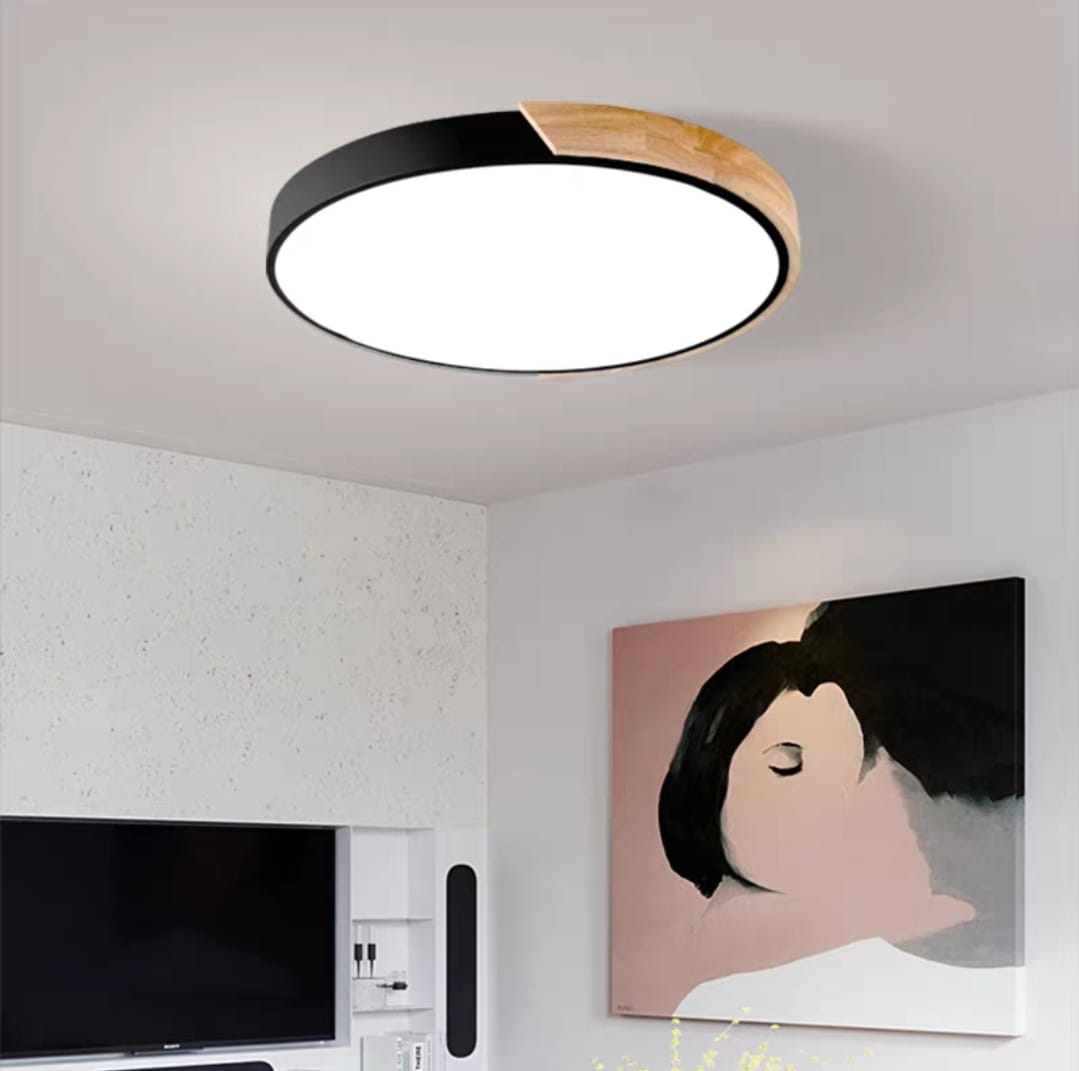 Nordic Wood and Acrylic Ceiling Light (Round)