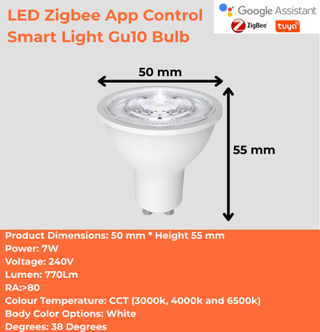 LED Zigbee App Control Smart Light Gu10 Bulb