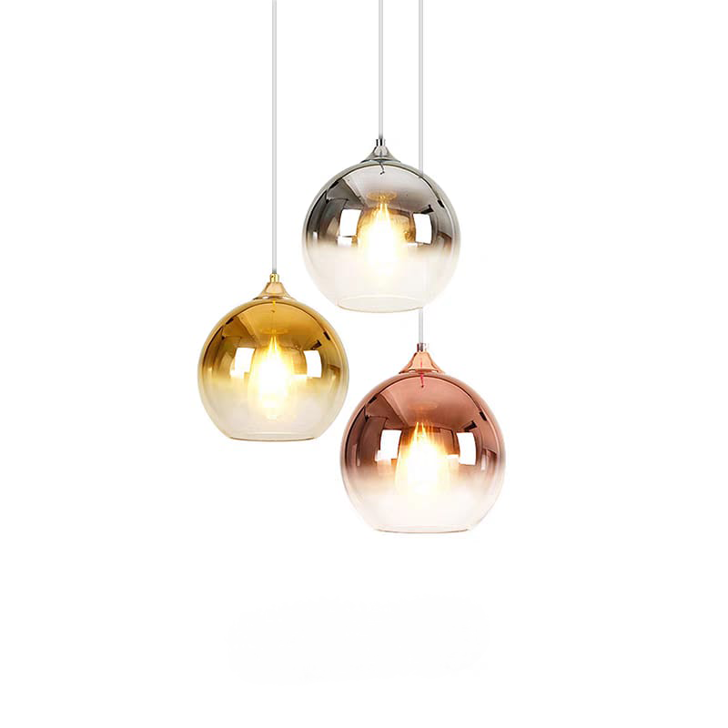 Gradient Glass Sphere Pendant Light (H/150-SL/RG/GD)