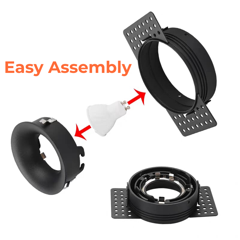 Trimless / Frameless Round Single head Recessed Gu10 casing (644A16)