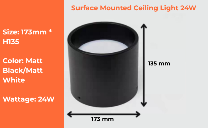 Surface Mounted Ceiling Light 12W, 15W, 20W, 24W